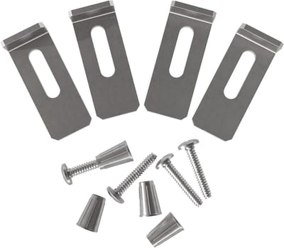 Gootsteenklemmen - Wastafelklemmen Beugels - Onderbouw Bevestigen - Volledig Verstelbaar - Set van 4 - Zilver