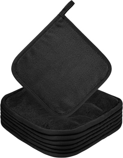Zachte Microfiber Gezichtsdoekjes voor Make-up Verwijderen - Herbruikbare Reinigingsdoekjes, Ultra Zacht, 6 Stuks, 20x20 cm, Zwart, Ideaal voor Gevoelige Huid