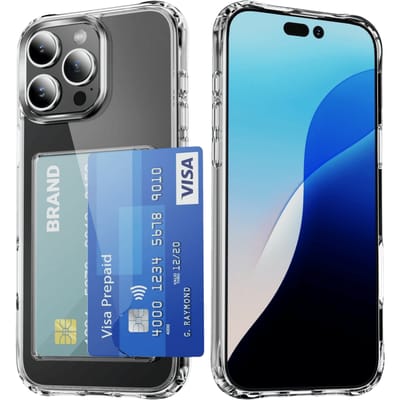 CaseBody Apple iPhone 16 Pro Shockproof Hoesje met Pasruimte Transparant