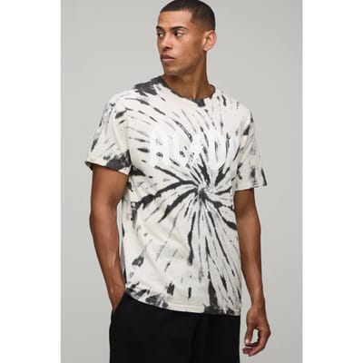 Oversized Acdc Tie Dye Licentie Print T-shirt | Sand | Size XL