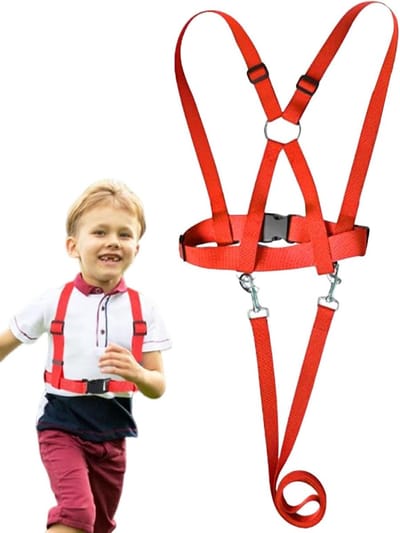 Kinderharnas Veiligheid - Geleidelijn Kinderen - Buiten Avonturen - Verstelbaar Ontwerp - 200 cm Lengte - Rood