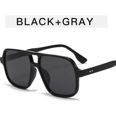 Stijlvolle Dubbele Brug Zonnebril Dames Heren Stijlvolle Stijl Zonnebrillen Vierkante Bril UV400 Bescherming Bescherming Streetwear Oogbescherming 1PC gray