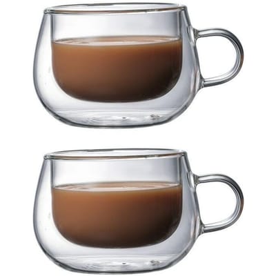 1/2 stuks Dubbelwandige Glazen Mok Hoge Borosilicaat Hittebestendige Koffiekop met Handvat Melk Thee Eenvoudige Kop Koude Drank Heldere Kopjes 150-350ml