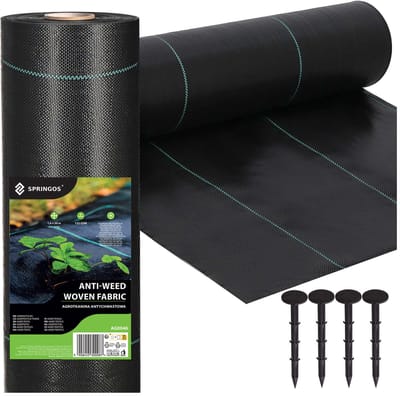 Springos Worteldoek - Anti -Onkruid - Beschermfolie - 135g - 1,6X50 M - Zwart