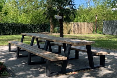 Rockwood® Picknicktafel Larix - Zwaar Kunststof - Sand Beige 3.00m