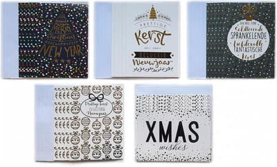 Kerstkaarten – 25 Stuks - 10 x 14 cm - Luxe Kaarten - Prettige Kerstdagen - K-167