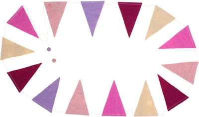 Slinger Vlaggetjes Vilt - Roze/Lilapaars - 220cm - Homedeco - Fairtrade