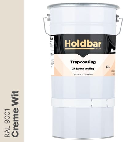 Holdbar Trapcoating Creme Wit (RAL 9001) 5 kg - Trapverf - Slijtvast - Trap Verven - Gemakkelijk Schoonmaken - Bestand tegen zware belastingen