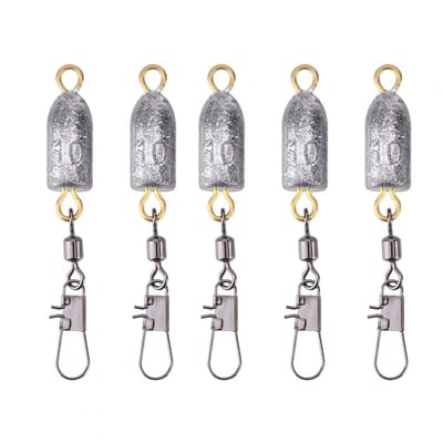 Dailygoods- Vislood 10g 5 Stuks - Sinkers - Connector - Hoog slijtvast - Unieke vorm - Gemakkelijk te gebruiken