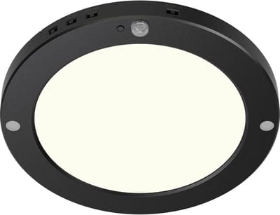 LED Plafondlamp met Bewegingssensor + Dag en Nacht Sensor - 18W - Natuurlijk Wit 4000K - 360° Zichthoek - Opbouw/Inbouw - Rond - Mat Zwart
