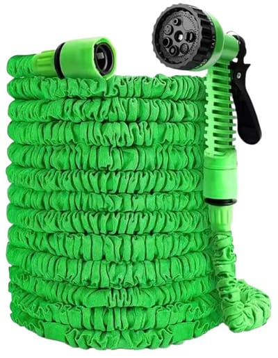 Tuinslang - 30 Meter Uitrekbare Tuinslang met Multisproeikop – Lichtgewicht, Compact & Duurzaam