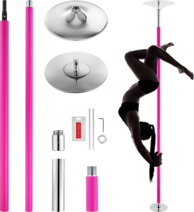 Danspaal Set - Fitness Paal - Thuis Trainen - Zowel Statisch Als Draaiend - 270 cm - roze