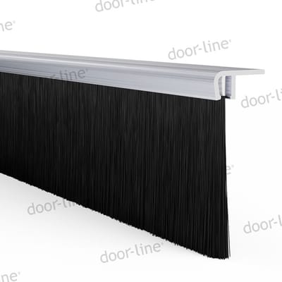 Stripborstel met F-profiel | Voor afdichting van kieren, haaks profiel 90 | Lengte: 1000 mm | Zichtbare haarlengte: 45 mm | Totale hoogte: 47,5 mm