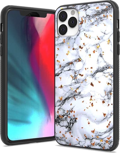 LuxeBass Siliconen hoesje met print geschikt voor Apple iPhone 11 Pro - Marmer White - telefoonhoes - gsm hoes - telefoonhoesje