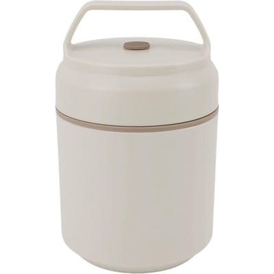 Thermische Voedselcontainer 420ml Roestvrij Staal Lekdicht Thermische Isolatie Handvatontwerp Volwassen Bento Beige