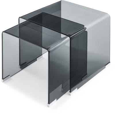 Bijzettafel Kariengem set van 2 grijs [en.casa]