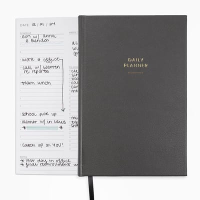 Dagelijkse planner - Productiviteitsplanner - Taken organiseren - Positieve mindset - 22 x 14 cm - Graniet Grijs