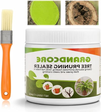 SnelShoppen - Boomwas wondsluiting met kwast, 500 g genezende pasta voor bonsai-bomen, boomhars wondsluitmiddel voor tuinplanten, ideale helende pasta