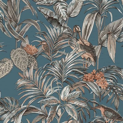 DUTCH - WALLCOVERINGS - Behang - Bird-of-Paradise - blauw