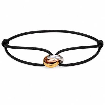 Lieve Jewels Tricolor Armband - Satijn Zwart - Dames
