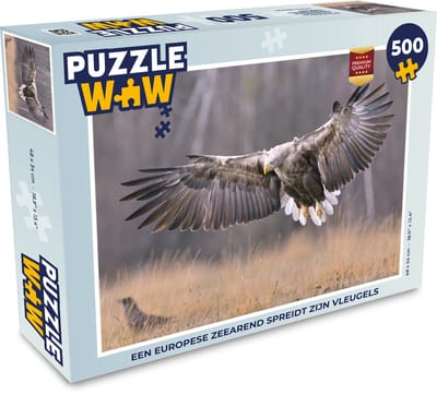 Puzzel Een Europese zeearend spreidt zijn vleugels - Legpuzzel - Puzzel 500 stukjes