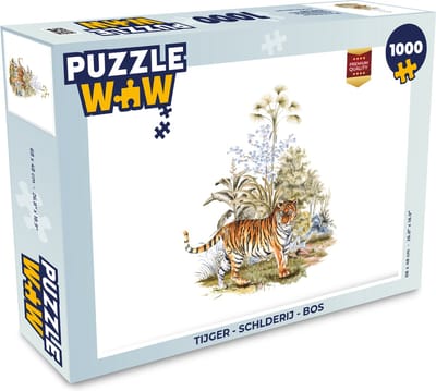 Puzzel Tijger - Schlderij - Bos - Legpuzzel - Puzzel 1000 stukjes volwassenen