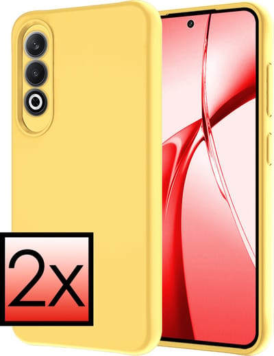 Hoesje - 2 Stuks - Geschikt voor OnePlus Nord CE4 - Sterk & Shockproof - Case Siliconen - Back Cover - Telefoon Hoes - Geel