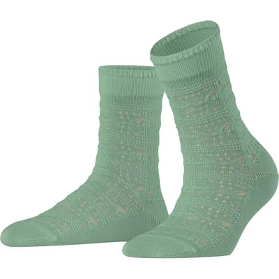 FALKE Granny Square gedessineerd viscose sokken dames groen - maat 39-42