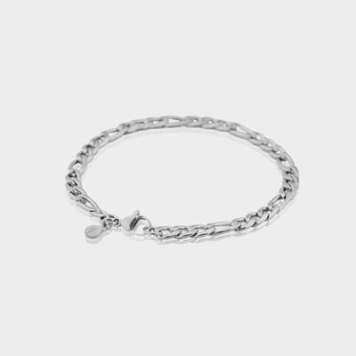 Figaro Armband 5 mm - Zilveren Schakelarmband - 21 cm lang - Armband Heren - Olympus Jewelry