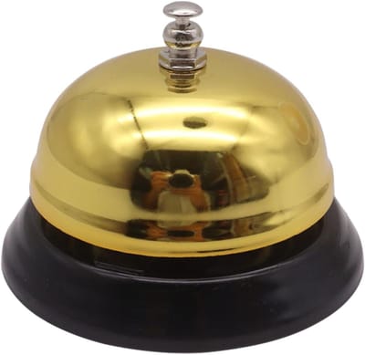 Dienstklok Metaal - Balie Bel - Klantenservice Verbeteren - Roestvrij Polijst Chroom - 8.5 x 6.5 cm - Groen