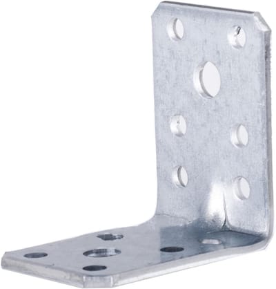 Gathoek Hoekverbinder - Versterkte Hoeksteun - Houten Constructies - Verzinkt Staal - 50 x 50 x 35 mm - Zilver
