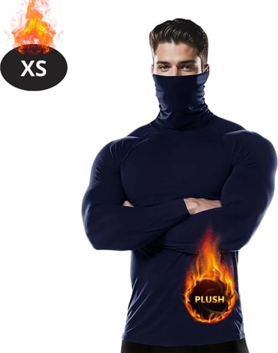 Bovista Thermokleding Heren - Thermoshirt - Gezichtsverwarming - Nekverwarming - Winter - Lange Mouwen - Marineblauw - XS