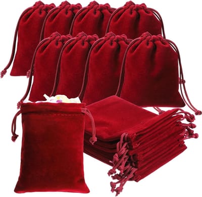 Kleine fluwelen sieradenzakjes 10 x 8 cm, trekkoord pouches voor bruiloften, feesten en cadeauverpakking