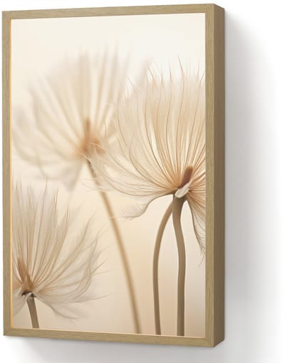 Wandlamp 40x60 cm - Oplaadbaar - Bloemen - Beige - Natuur - Wandlampen binnen woonkamer - Slaapkamer lamp - Decoratieve nachtlamp - Vloerlamp draadloos