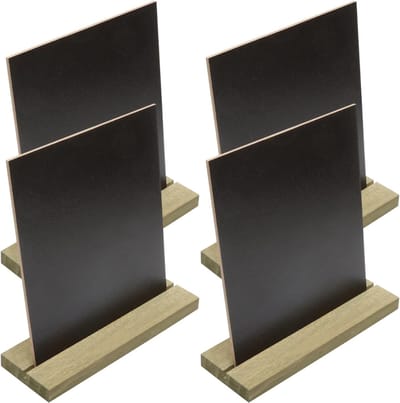 DVDSS® Schoolbord - Feesten - Bruiloften - Krijtbord - 4 Stuks - 15 x 15 centimeter - Zwart