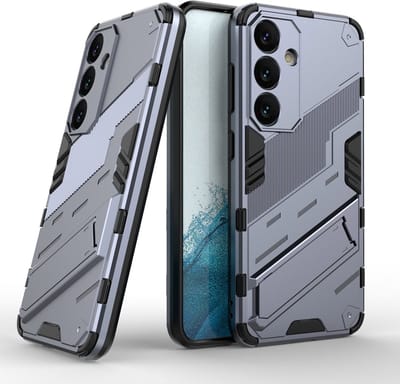 Solidenz StandGuard Xtreme geschikt voor Samsung Galaxy S24 hoesje - Grijs