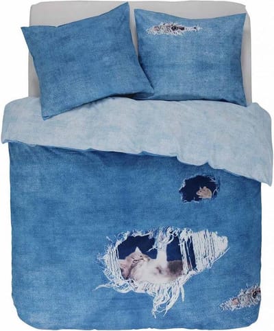 Covers & Co Ripped Jeans Dekbedovertrek - Lits-jumeaux - 240x200/220 cm - Blauw
