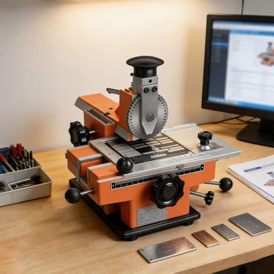 Handmatige Graveermachine - Naamplaatjes Stempel - Metaal Graveren - Contactloze Markering - 32cm Breed