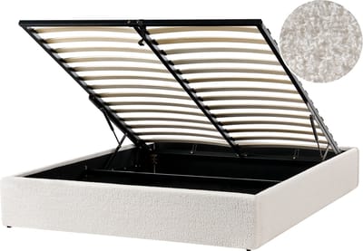 DINAN - Tweepersoonsbed - Gebroken wit - 160 x 200 cm - Bouclé
