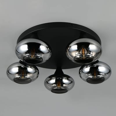 REALITY DIVINA - Plafondlamp - Rookkleur - excl. 5x E14 4 W - Plafondbevestiging