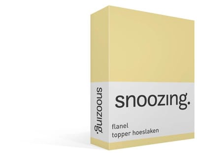 Snoozing - Flanel - Topper - Hoeslaken - Eenpersoons - 80/90x200 cm - Geel