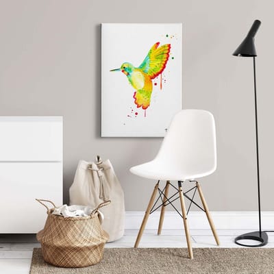 Canvas print DD123171 Hummingbird A.S. Création 0,5 x 0,7 m Kleurrijk Kantoor Hal/Gang Keuken Slaapkamer Woonkamer