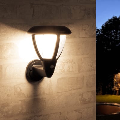 Solar wandlamp buiten 'Daisy' - Met bewegingssensor - 95 lumen - Warm wit licht (2700K) - IP44 - Tuinverlichting op zonne-energie geschikt