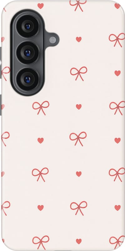 Tough Hoesje met Hartjes Samsung Galaxy S26 | Little Love Tough Case Geschikt voor Mag | Hartjes Print Backcover Samsung Galaxy S26 Sweet Bows
