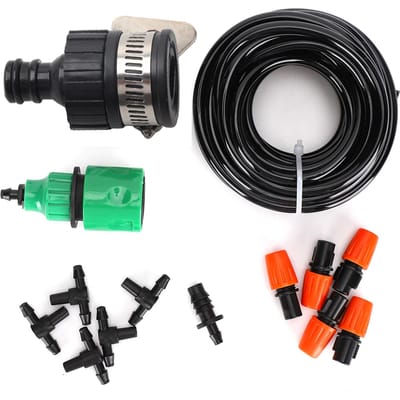 Automatisch Micro-irrigatiesysteem Plantenwatergift Irrigatiekit Accessoires voor Tuin Bloembed black