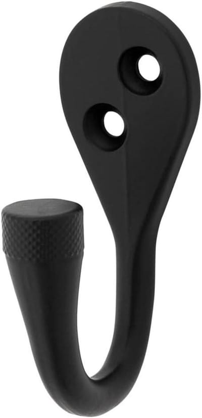 National Hardware N337-909 Powell gekartelde haak, 2-5/8", mat zwart