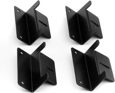 Set van 8 Z-houders voor zonnepanelen met moeren en schroeven voor bevestiging op daken, caravans en boten - Zwart