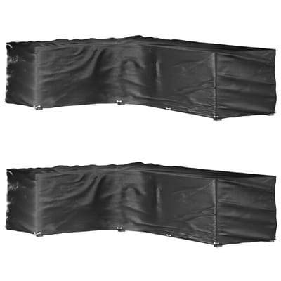 vidaXL - Tuinmeubelhoezen - L-vormig - 2 - st - 18 - oogjes - 220x285x80 - cm
