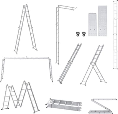 Multifunctionele Ladder - Vouwladder Steiger - Veilig Klussen - 6-in-1 Configuratie - 5.5 Meter
