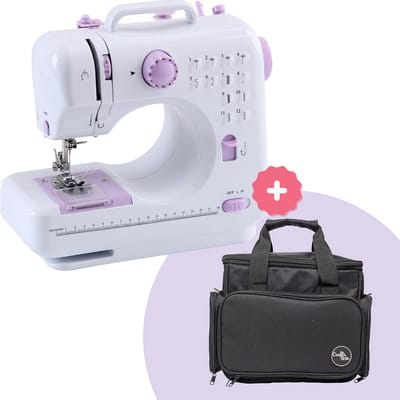 Naaimachine Set - Mini Naaimachine - Beginners Leren Naaien - Met Opbergtas - 12 Steken - Violet